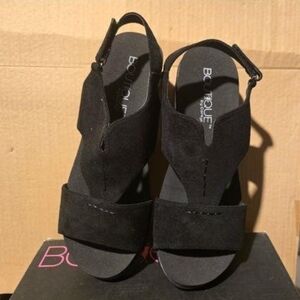 Boutique by Corkys Refreshing Sandal, Black Suede Studded, Size 11